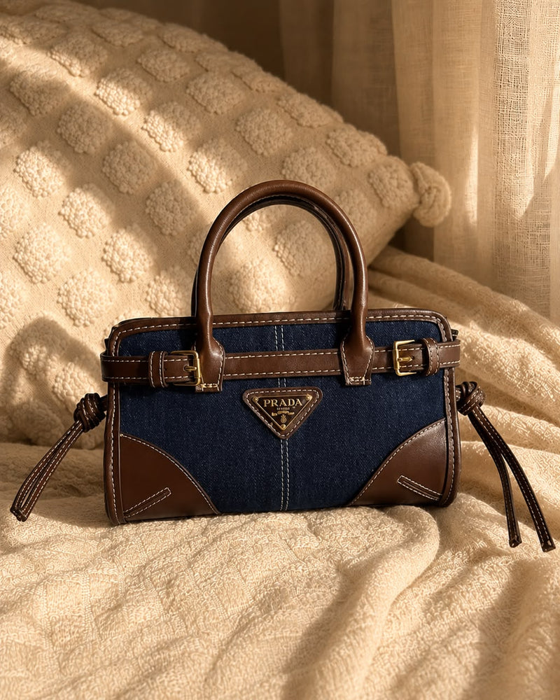Prada Denim and Leather Handbag