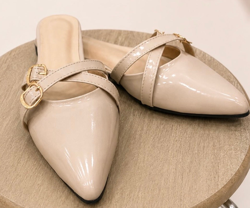 Buckled Pointed-Toe Sandals
